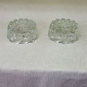 Princess House Crystal Reversible 3 Way Glass Candle Holder #486 set of 2